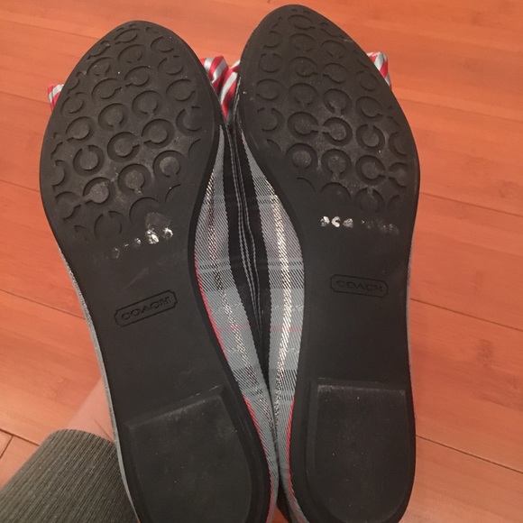 Coach Poppy / Plaid Flats with Striped Bows - Picture 4 of 4